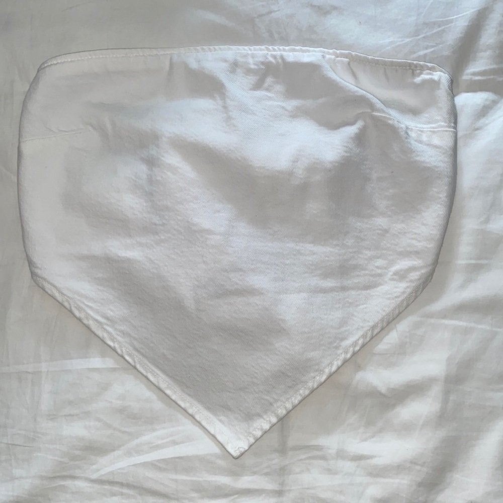 A white, Zara denim bandana top
